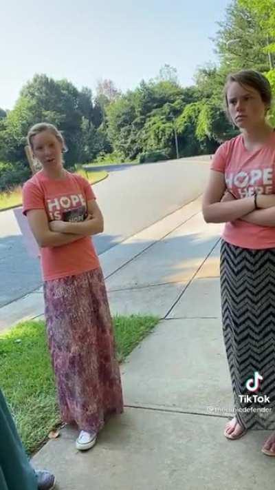 I feel bad for young people like this, through naivety and religious indoctrination they genuinely think god tells them to hang around abortion clinics