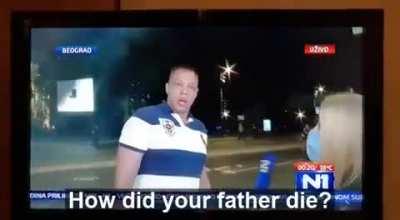 Protestor revealing the truth about the Covid-19 situation in Serbia