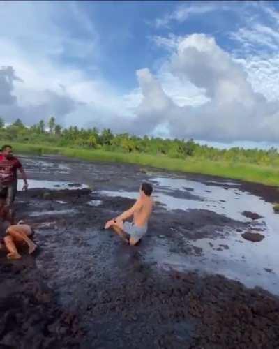 Misleading mud puddle