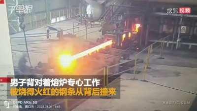 Chinese Worker Gets Molten Steel Up The ass