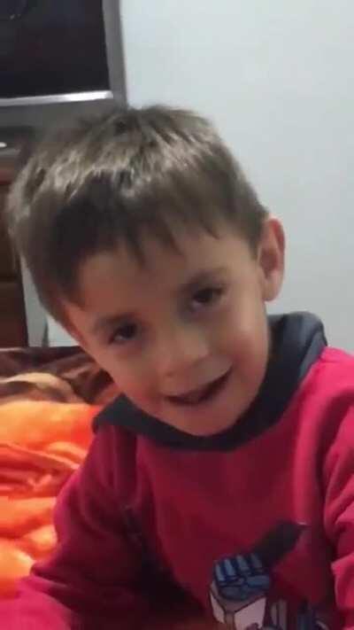 hey dad I can shave!