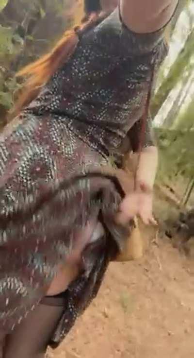 Oh look, a wild butt wandering around the forest