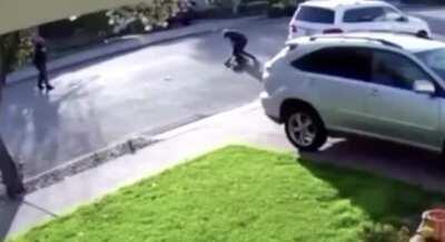 Kid tried to rob a person but little did he knew it was Tom Cruise (it's a joke)