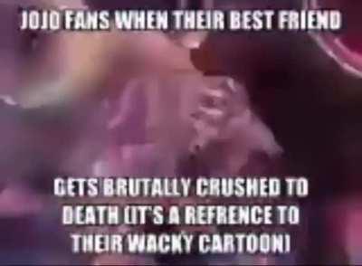 JoJo fans when they see a cross