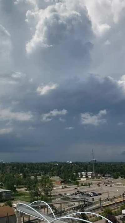 Spinning clouds over Calgary SW (downtown is on the bottom right corner)