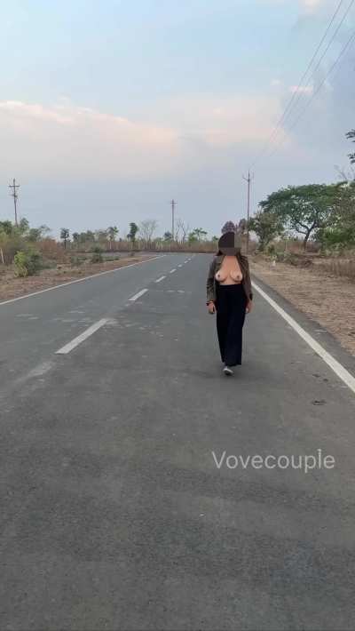 Husband dared me to walk without a bra. Now my nipples are hard, and your eyes are even harder.