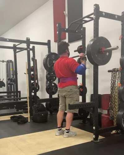 A solid 315 strict press followed by fighting very hard to not faint.