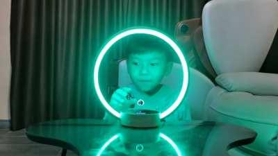 The world first table lamp with a flying switch. This magnetic levitating sytem is very easy to use.