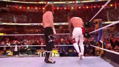 [Wrestlemania Spoilers] Finish to Undisputed Tag Team Championship Match - The Usos(c) vs. Kevin Owens & Sami Zayn