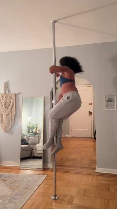 Poled with pants on for the first time 😅