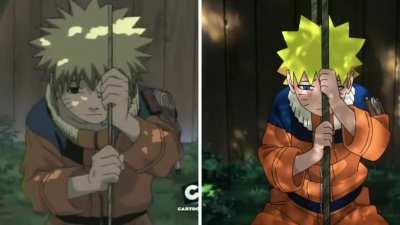 Old animation Naruto vs Re-animated Naruto.