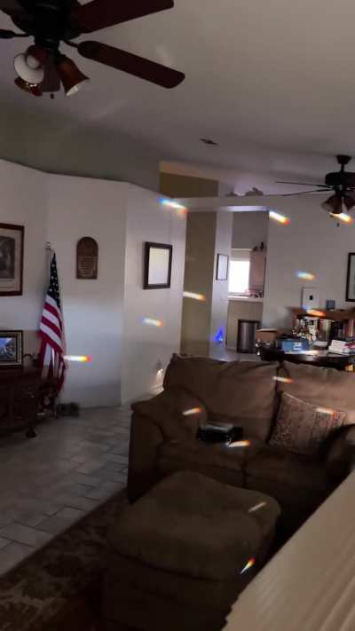 Ever notice a sun beam in a darker room? THAT’S where the magic lies!! I had to grab a sun catcher and my mom to show her exactly what keeps me hooked on making and enjoying sun catchers, and this is great example!