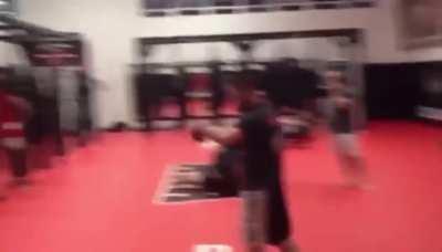 Khabib Nurmagomedov & Leandro Veira rolling  (former AKA BJJ Coach)
