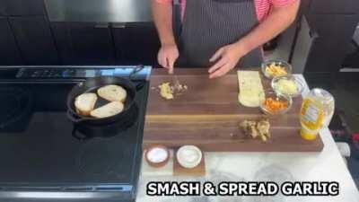 Double Decker 6 Cheese Roasted Garlic Grilled Cheese