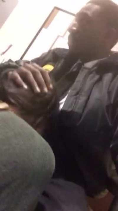 Lost her apartment keys so she sucks security guard for new ones