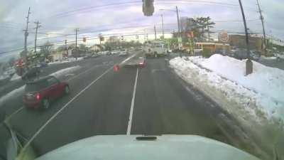 Car drives directly into pole