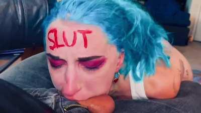 Making her suffocate.