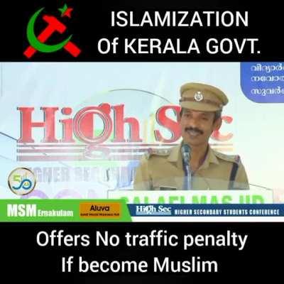 Is the caption true? No traffic penalty for Muslims in Kerala?