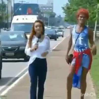 Brazilian confidence when sees a TV camera