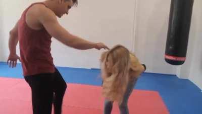 Belly beatdown blonde girl 