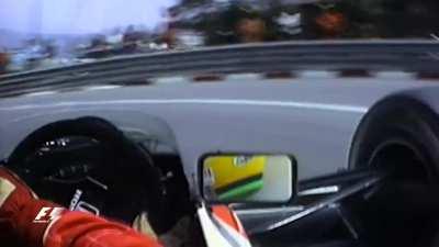 Senna driving like a mad man on Monaco in 1990