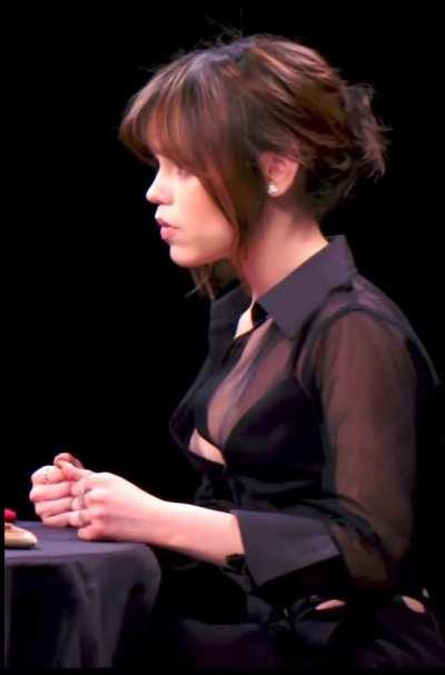 Jenna Ortega - Hot Ones 1 of 4 - Peeks - Slowed, Looped, Cropped, Brightened, RIFE'd and AI'd