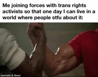 No transphobes, no people constantly talking about them. A win-win.