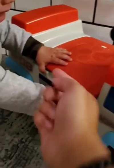 Baby gets hand stuck