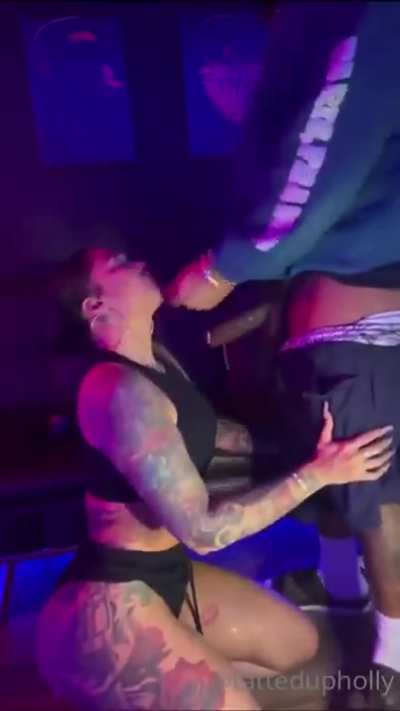 Stripper giving throat in the boomboom room