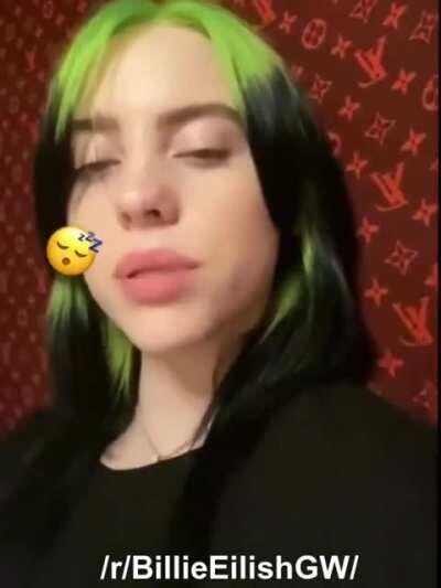 Billie Eilish is ready to get cum on her soft lips and tongue