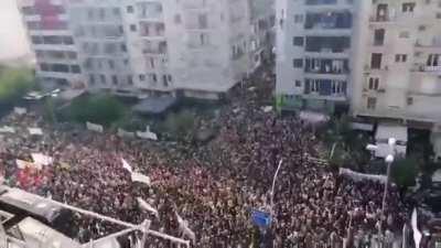 This is the moment thousands of people in Athens hear the verdict declaring the fascist Golden Dawn party a criminal organization ✊🏼 🌎