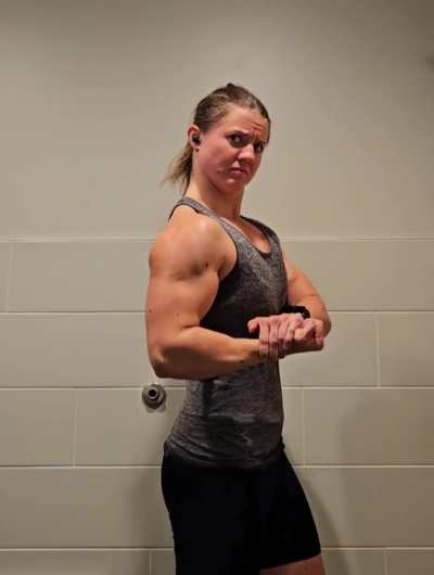 Feeling big after a trainer called me a monster for doing chin ups with a 45lb plate.