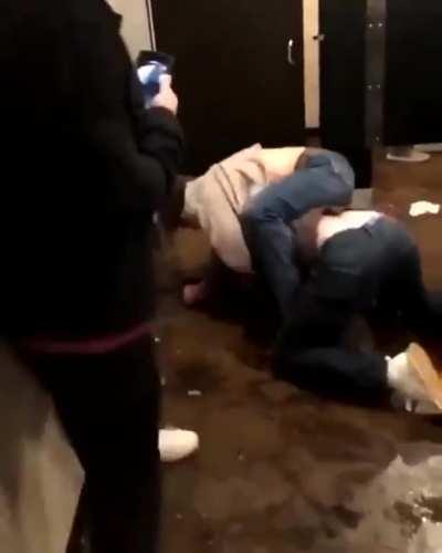 OSU football players unknowingly instigate amateur MMA fighters.