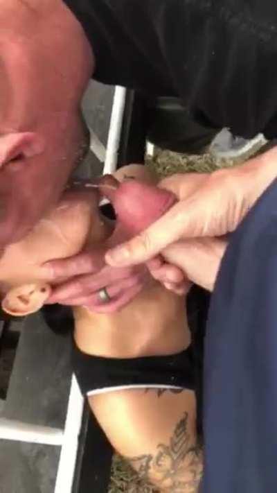 Going i fro a kiss during a facial