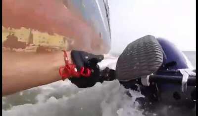 Getting too close to a cargo ship