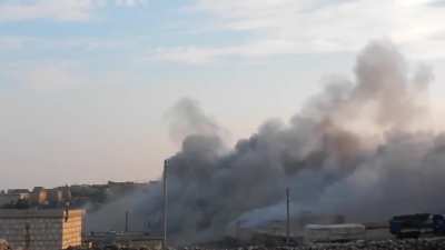 Civilian cameraman captures an early-war SyAAF airstrike on Maraat al-Numan, Idlib - 11/21/2012