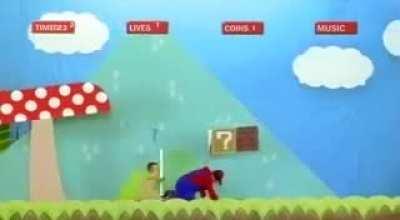 This video is like the Super Mario Bros. game, but in a low budget.