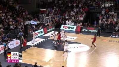 [Highlight] RJ Barrett leading Team Canada down the stretch as he recovers the loose ball to score again in transition.