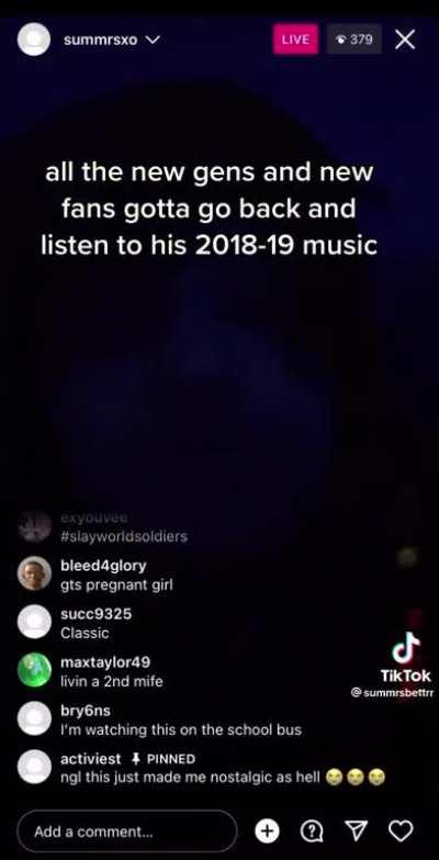 Summrs playing his old music on Live and says it can't be recreated