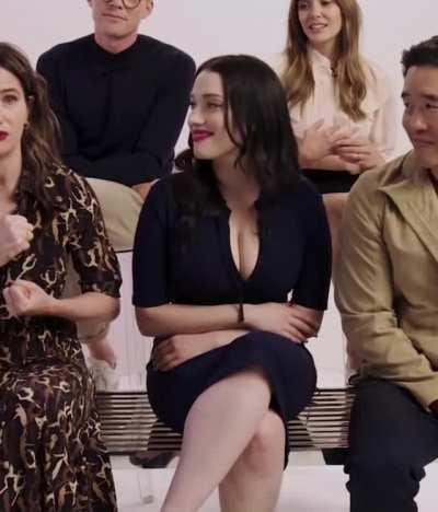 Kat Dennings massive distracting cleavage taking center stage in a Wandavision interview
