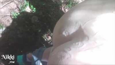 Almost caught by other hikers because he couldn't stop cumming