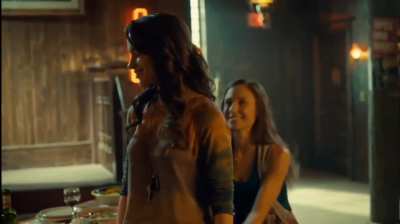 Melanie Scrofano ass slapped by Dominique Provost-Chalkley