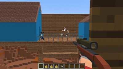 After around 15 hours I finished re creating Meet the sniper in minecraft