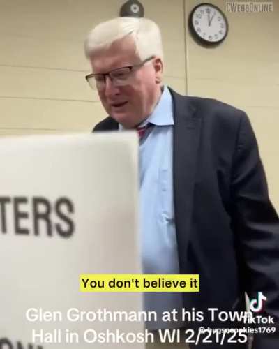 Rep. Grothman feigns ignorance when protestors call him out for his backing of Trump and Musk's disastrous policies