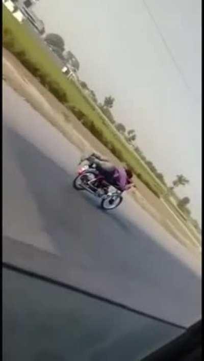 His head went through his own arse