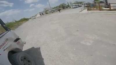 Mexican police chase criminals in Reynosa