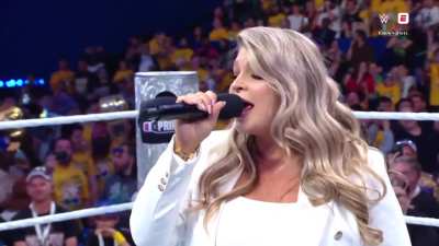 USA anthem getting booed by Perth crowd at Crown Jewel