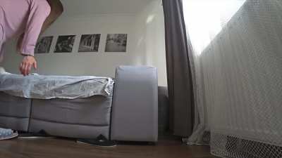 Cheating wife with a friend: Pofegistka and Pofegisty star in this steamy porn scene, where a wife gives into her desires and engages in a passionate affair with her friend while her husband is away at work. The raw and unscripted nature of the encounter 