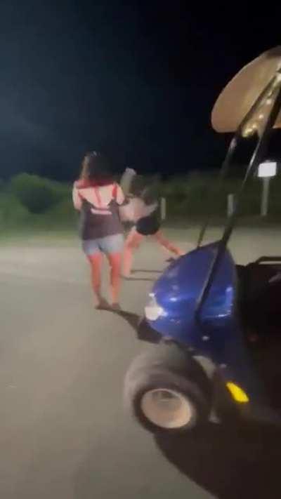 Fight on a golf cart