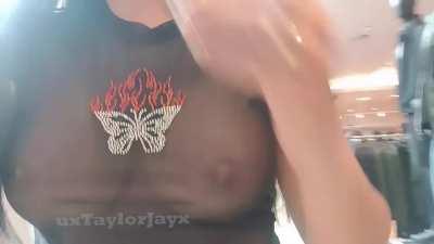 Wearing my new top had my boobs exposed to everyone in town